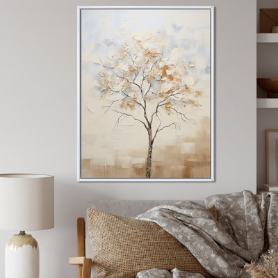 Minimalisme, érable beige sur fond mélodique sur toile