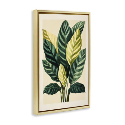Cadre flottant à branches tropicales feuilles vertes, design par Petal Prints Design