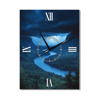 Storm River Valley I - Landscape Metal Wall Clock