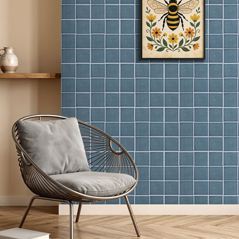 30Pcs Self-Adhesive Thick Wall Tile Stickers, Smoky Blue