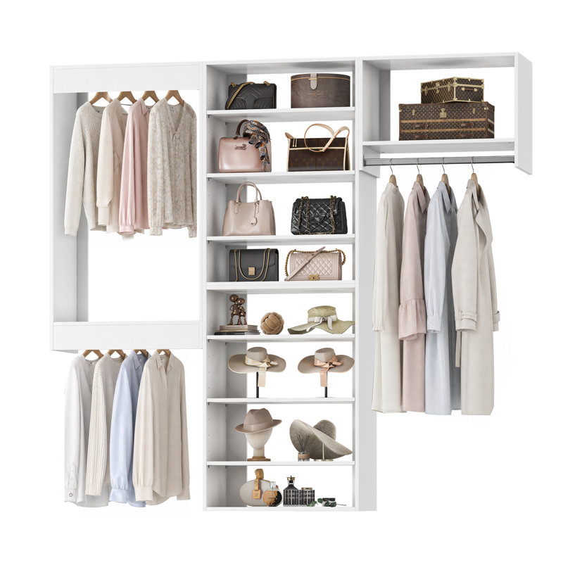 Modular Closet System, Versatile and Customizable Walk-In Design for Efficient Storage and Organization, 78" Wide