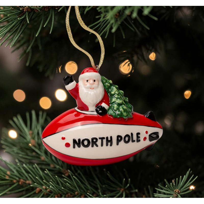Ornement en forme de dirigeable Santa
