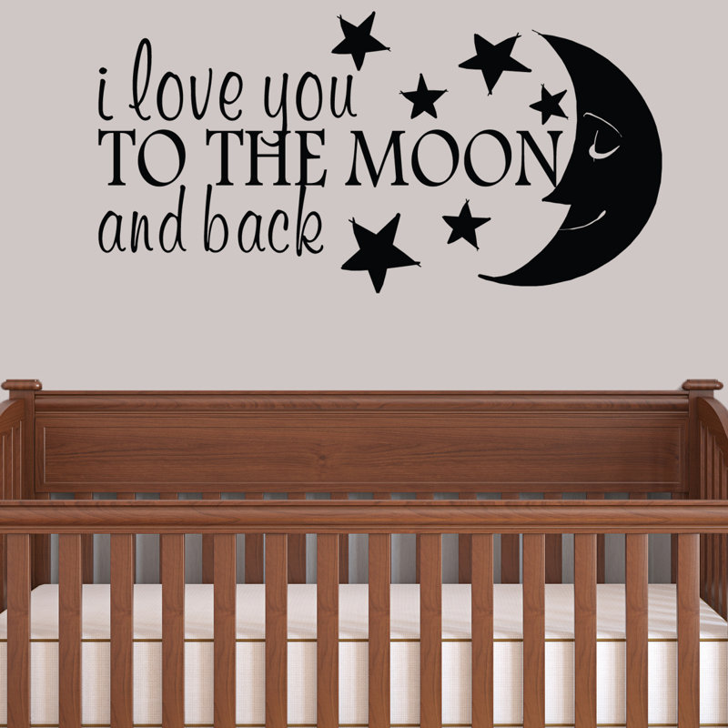 Adhésif décoratif Colstrope I Love You To The Moon and Back, Noir