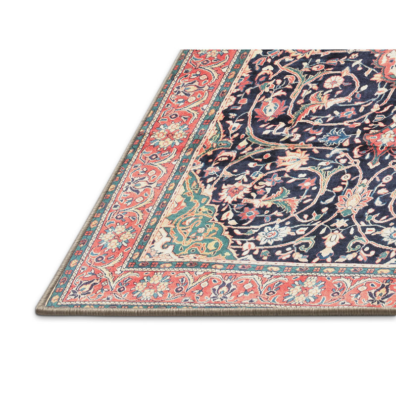 Tapis rouge/bleu traditionnel Welsch, Rectangle 3 pi x 5 pi