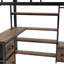Lit mezzanine avec bureau et lumière, lit mezzanine en métal avec tablettes de rangement, garde-robe et tiroirs pour garçons filles-118099492
