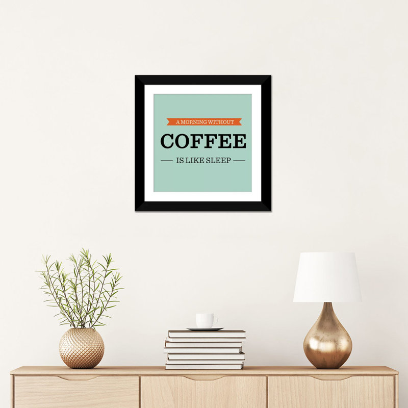 Le matin sans le café est comme un « sommeil », art textuel sur toile Kitchen, H 16 po x l 16 po x P 1 po, Blanc