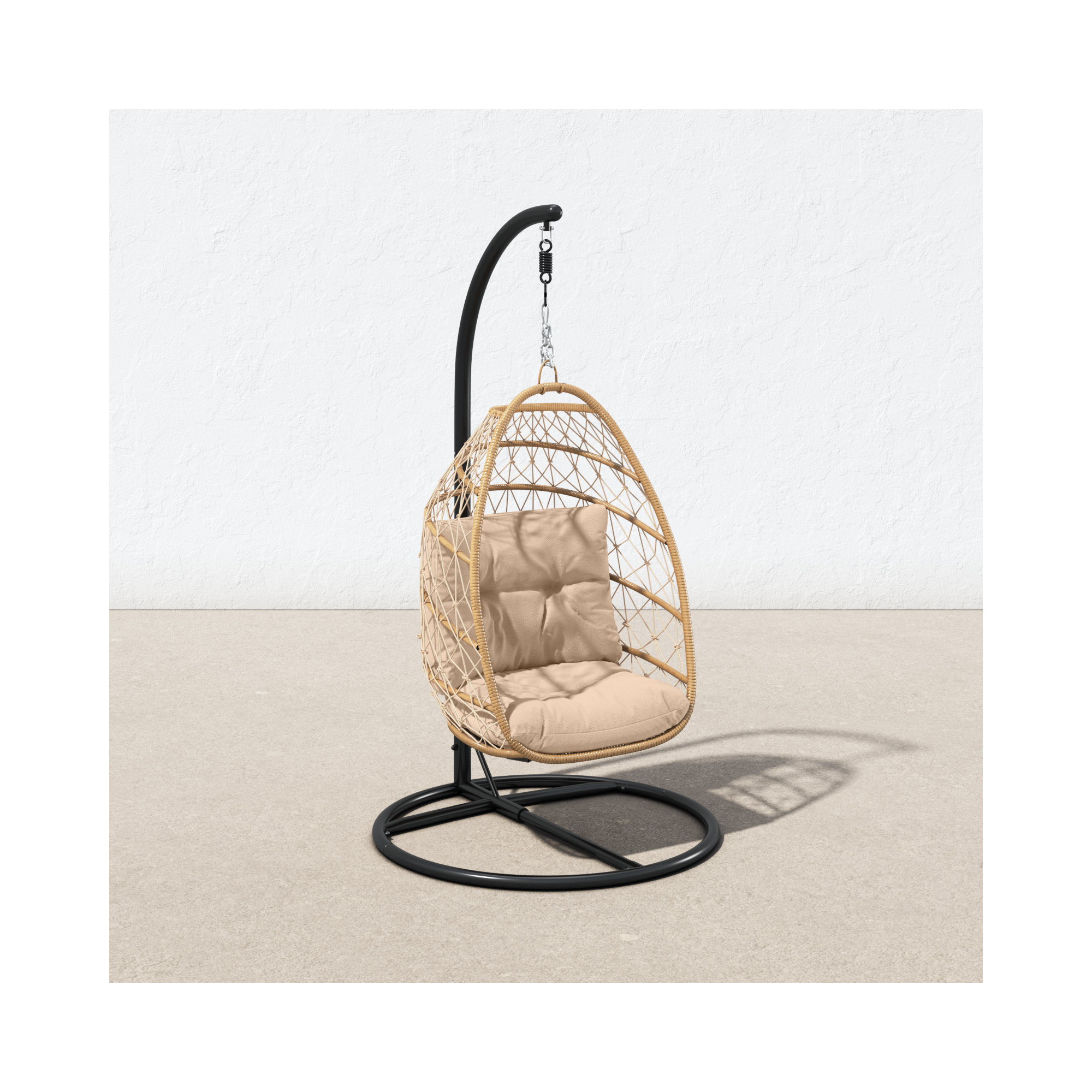 Barham Swing Chair with Stand, Brown/Black