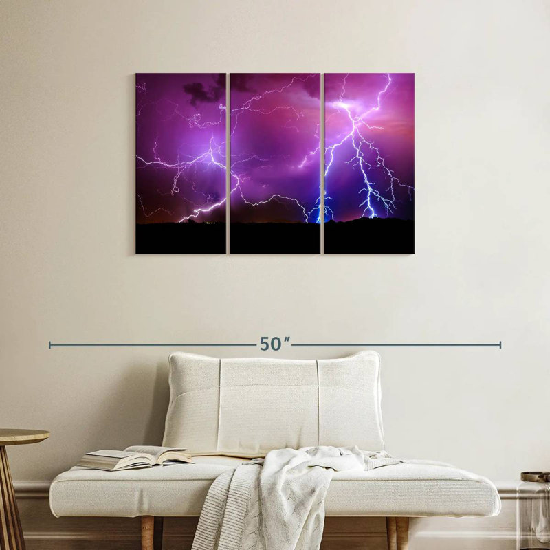 Alvord Arlington Lightning Storm, H 24 po x l 38 po