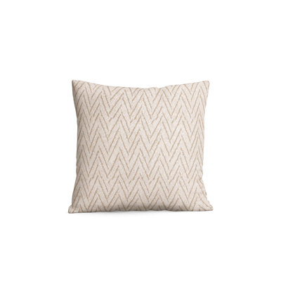 Rustic Beige Chevron Boucle Indoor Outdoor Pillow 20x20