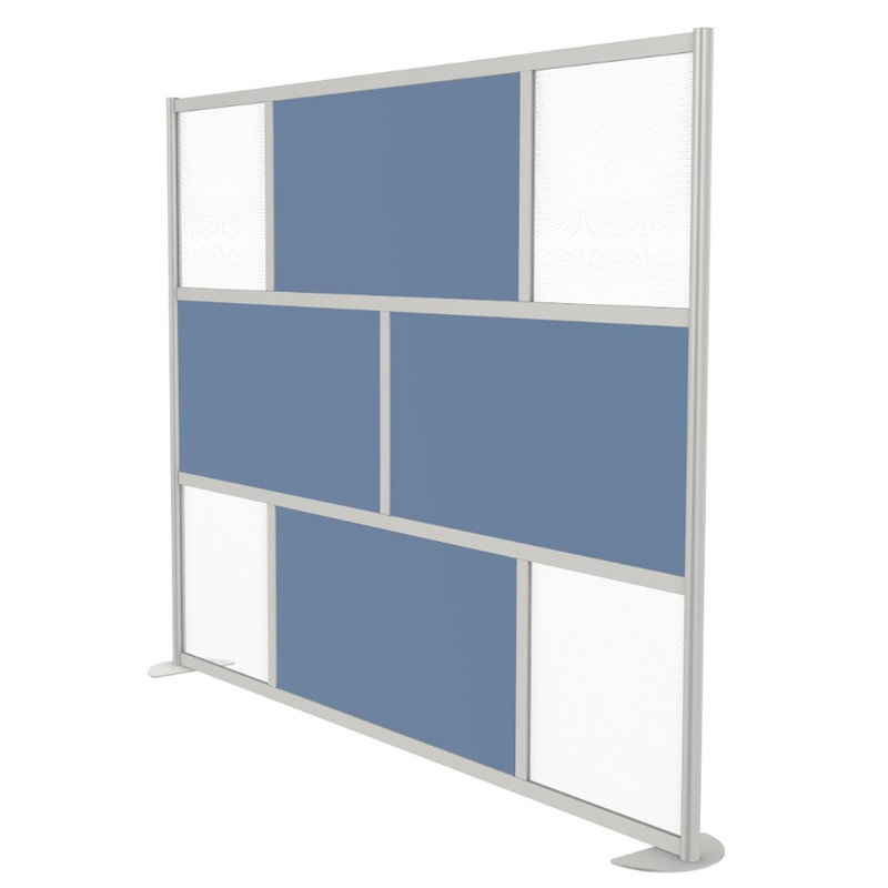 Cloison 3 panneaux autoportante Orrie, Bleu ardoise, Standard