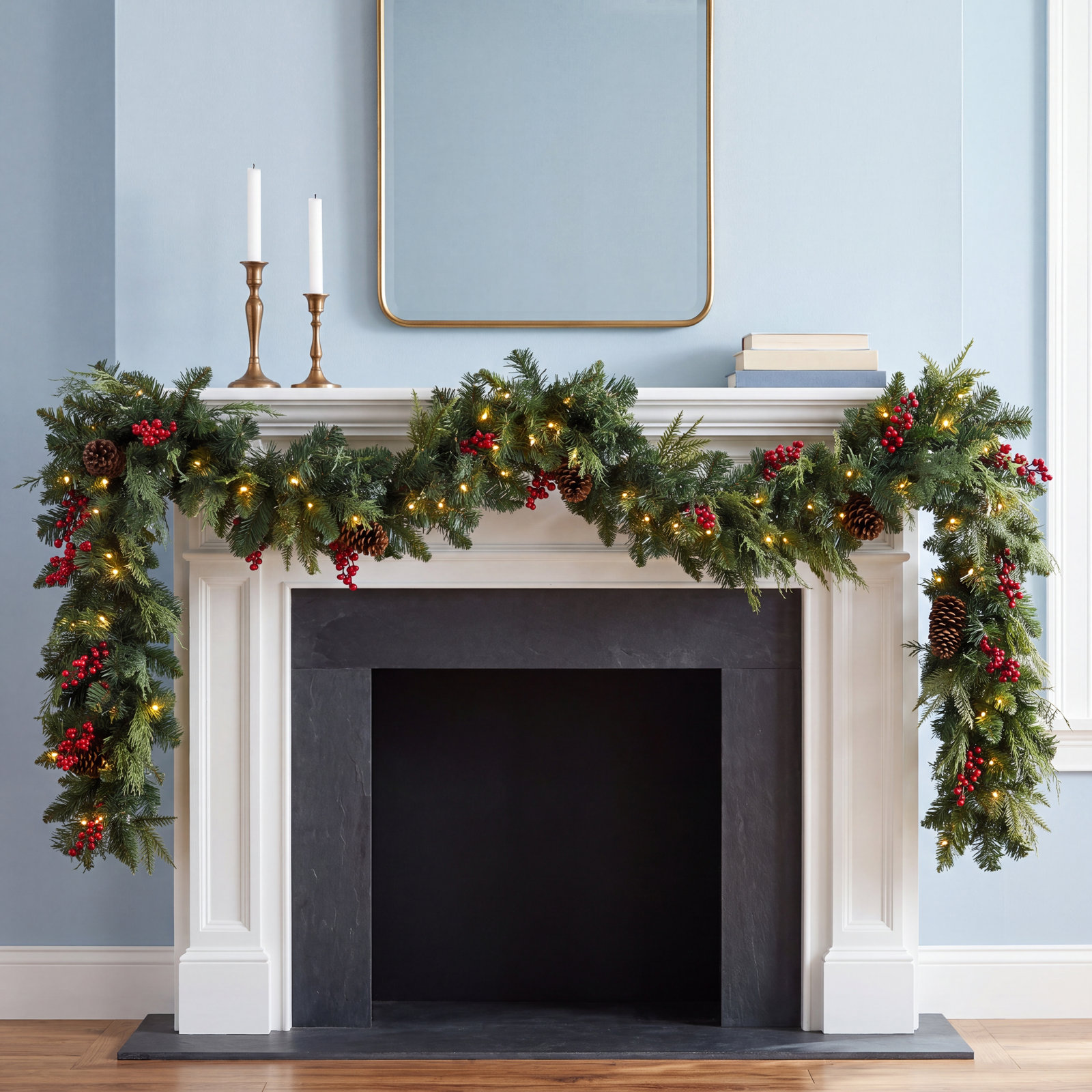 108" Pre-Lit Adorned Garland
