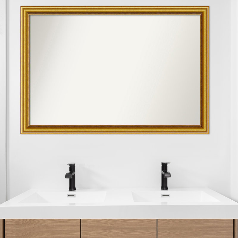 Townhouse Gold Non-Beveled Bathroom Wall Mirror, 29,75 po x 43,75 po