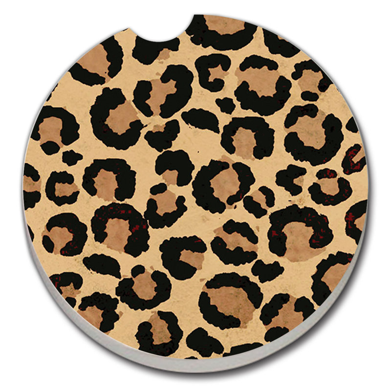 Sous-verre de voiture d’impression leopard