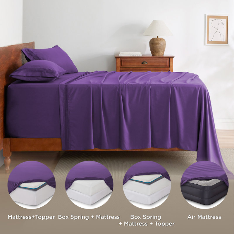 Bedsure Deep Pocket Sheet Set - Fits Mattresses Up to 21 Inches Thick -  GentleSoft Bed Sheet set, Moisture Wicking, Soft & Cooling Bed Sheet & Pillowcases, Easy & Secure Fit