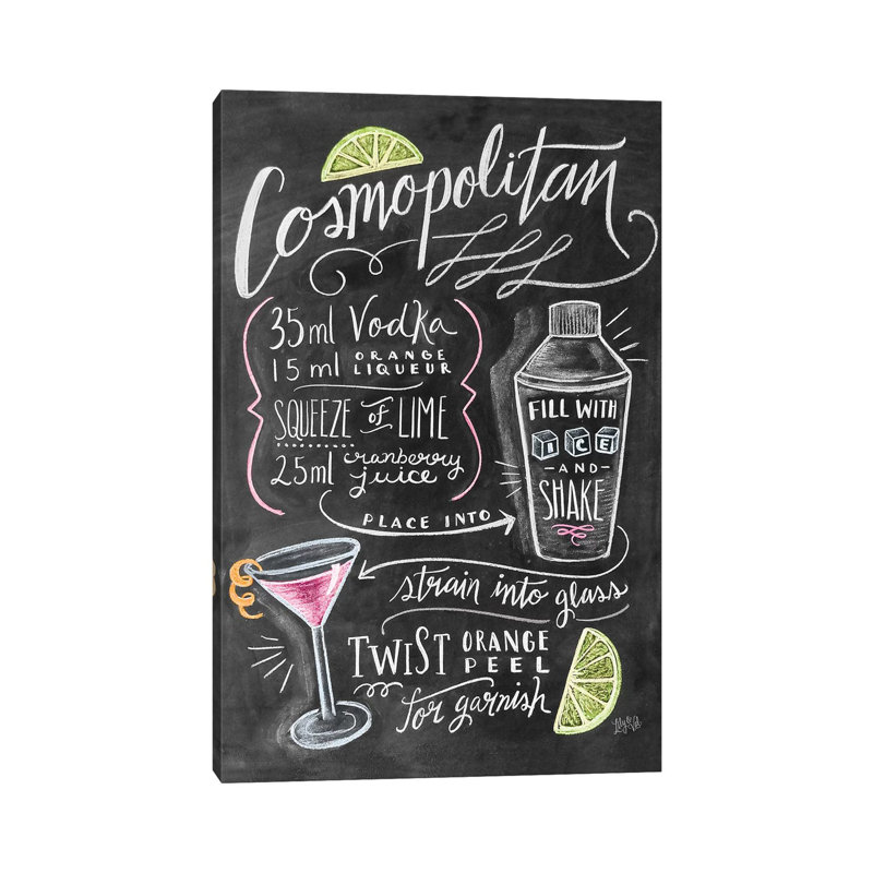 Cosmo Recipe - Print on Canvas, Wrapped Canvas, 30.48 cm H x 45.72 cm W