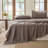 100% Washed Cotton Bedding Sheet Set 4 Pieces,1 Fitted Sheet,1 Flat Sheet and 2 Pillowcases,Comfy Textured Sheet Set-119423620-119423619