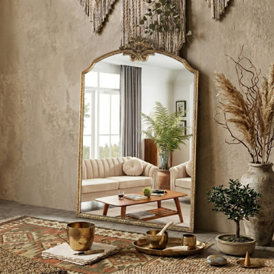 Lindon Arched Iron Wall Mirror