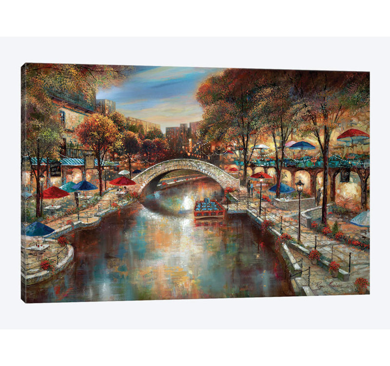 «Evening on The Canal», impression sur toile, H 40 po x l 60 po x P 1,5 po, Toile tendue, Pas de tapis