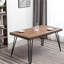 Ensemble de salle à manger 7 pièces comprenant une table à pieds et 6 chaises, en pin foncé rustique de qualité, piètement robuste, chaises recouvertes de tissu, avec un design attrayant, en bois d'ingénierie.
