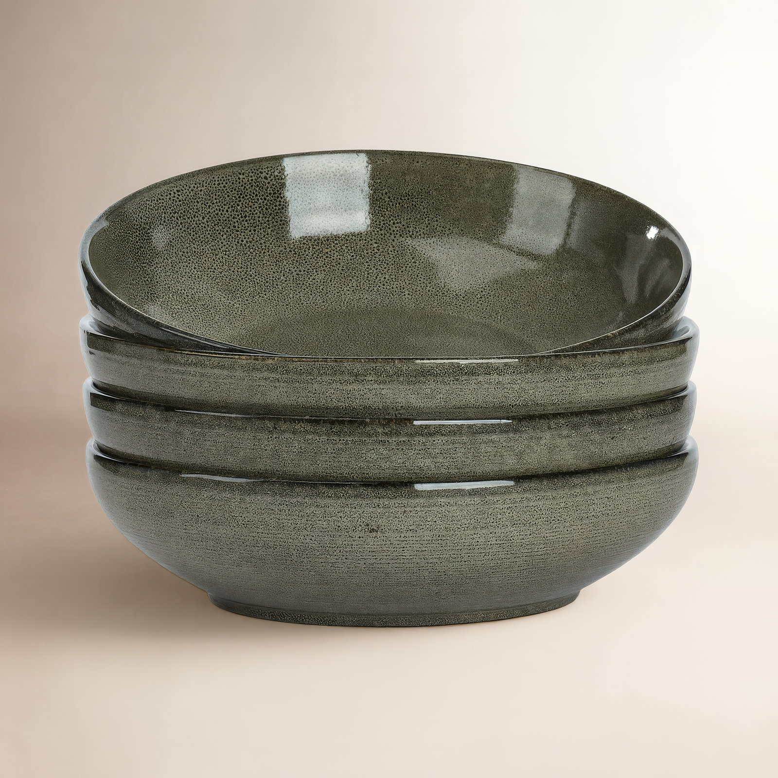Stoneware Pasta Bowl, Dark Olive