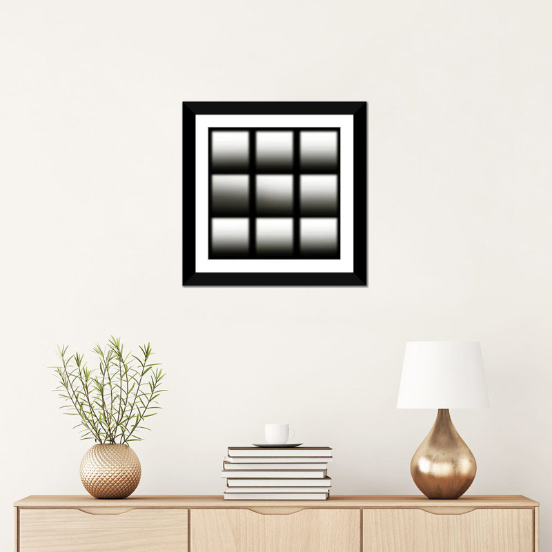 Albree Modern Cuboids II, impression sur toile, H 16 po x l 16 po x P 1 po, Papier avec cadre noir, Blanc