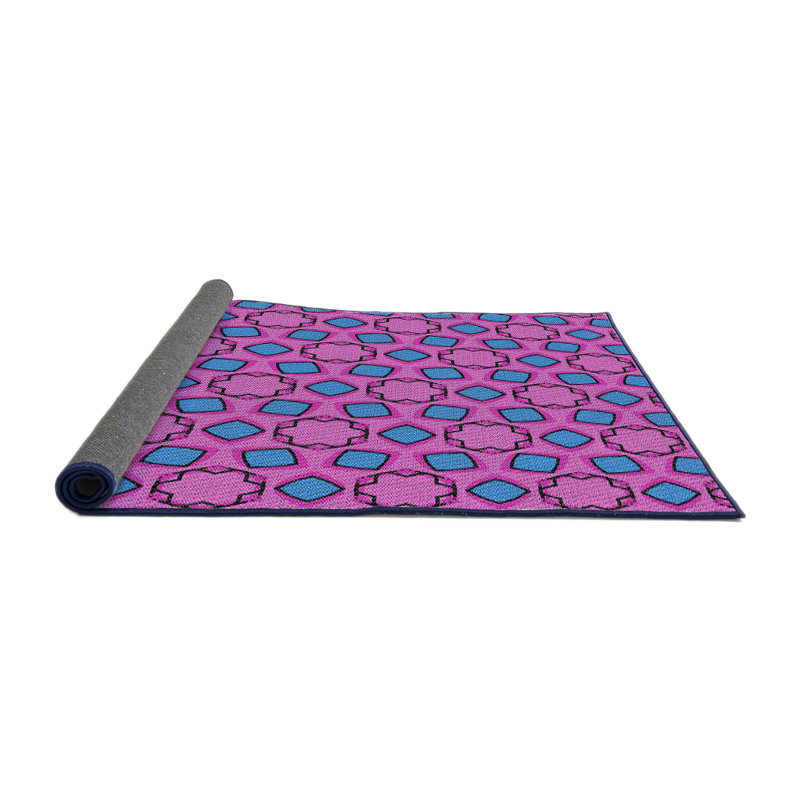 Tapis mauve / bleu Power Loom, Rond 8 pi