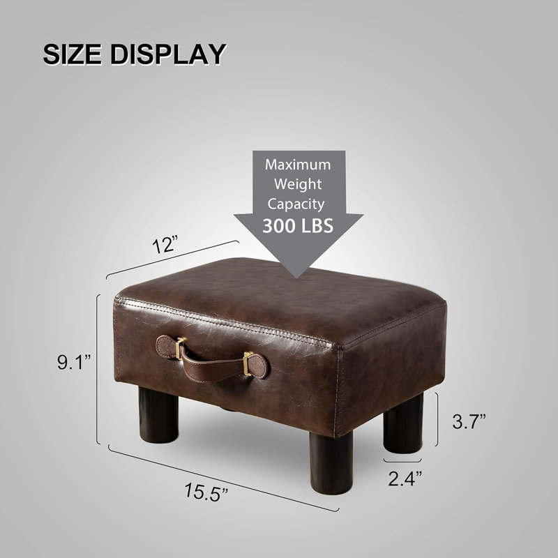 Tabouret de pieds brun en similicuir