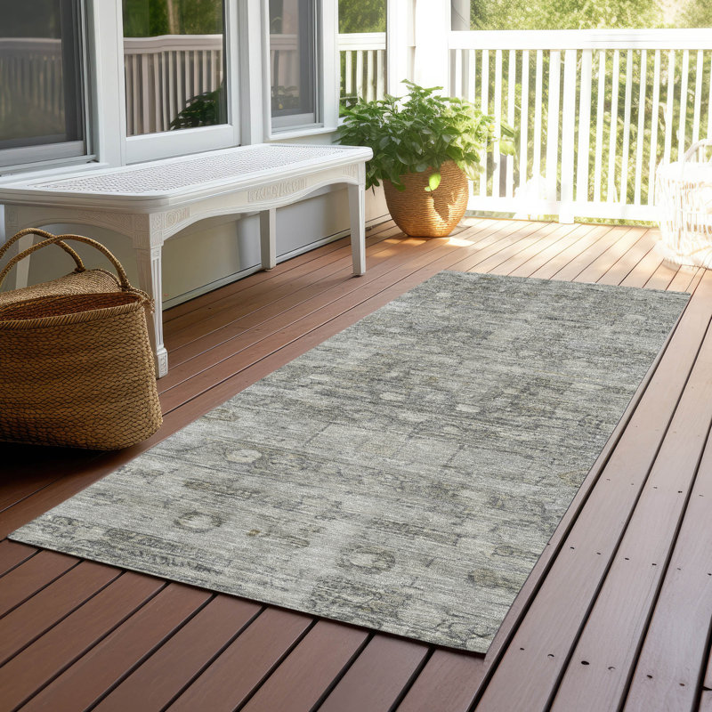 Tapis intérieur / extérieur lavable à la machine Xhevrie, Tapis de couloir 2 pi 3 po x 7 pi 6 po