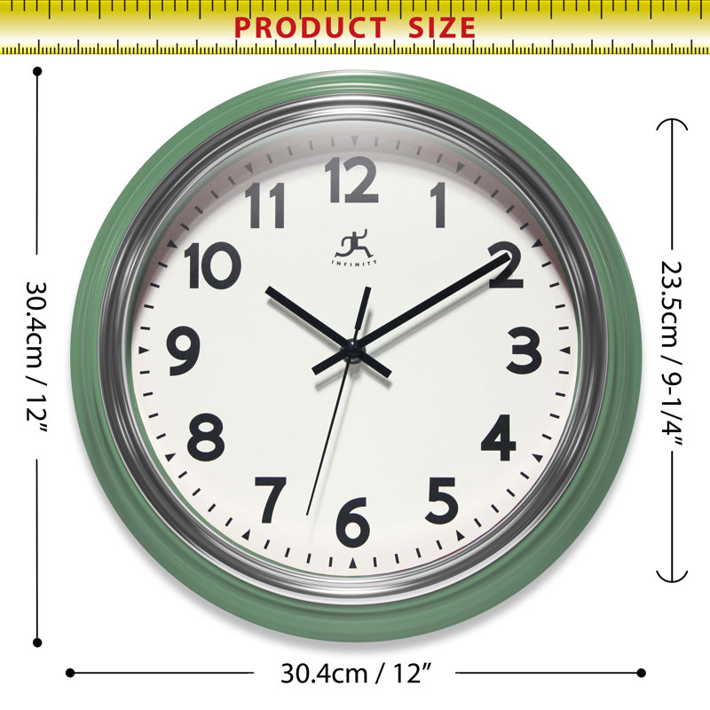 Horloge murale 12 po, Vert