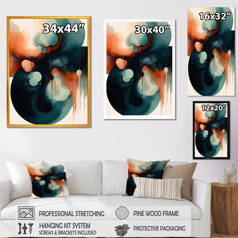 «Fickes Shape Abstract Artwork II», reproduction sur toile, H 32 po x l 16 po x P 1 po, Toile tendue