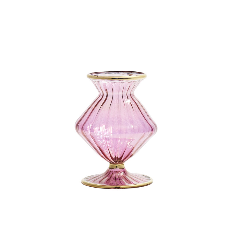 F2023 Handmade Glass Table Vase, Pink
