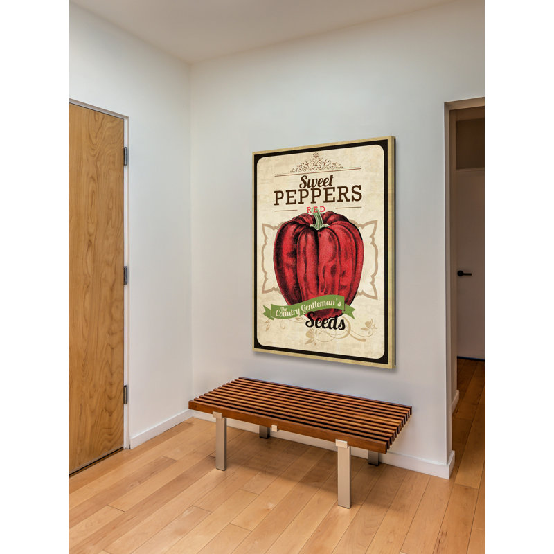 Seed Packet Pepper - Wrapped Canvas Print, 46 cm H x 30 cm W