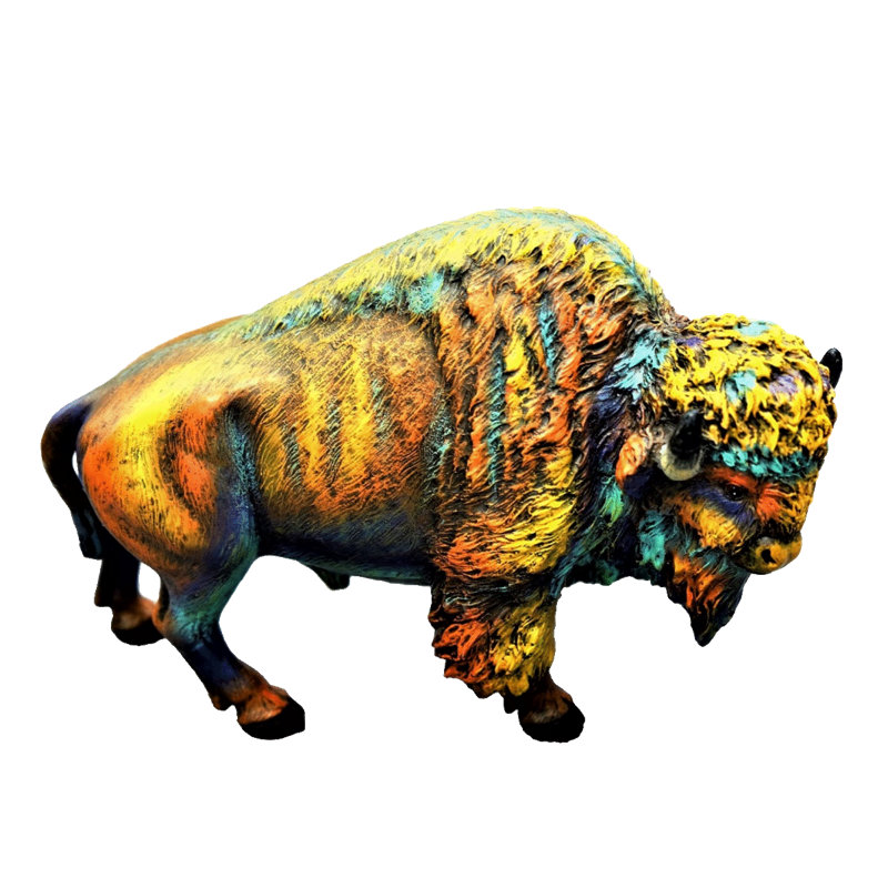 Figurine de bison américain en résine