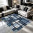 Cool Blue Grid Verse area rugs for Living Room, Soft and Comfortable, Suitable for all seasons, easy to maintain, machine washable Indoor floor mat, Under Table Farmhouse suitable for Bedroom, Dining Room, Study, Patio, Balcony, Home Decor-2045278417