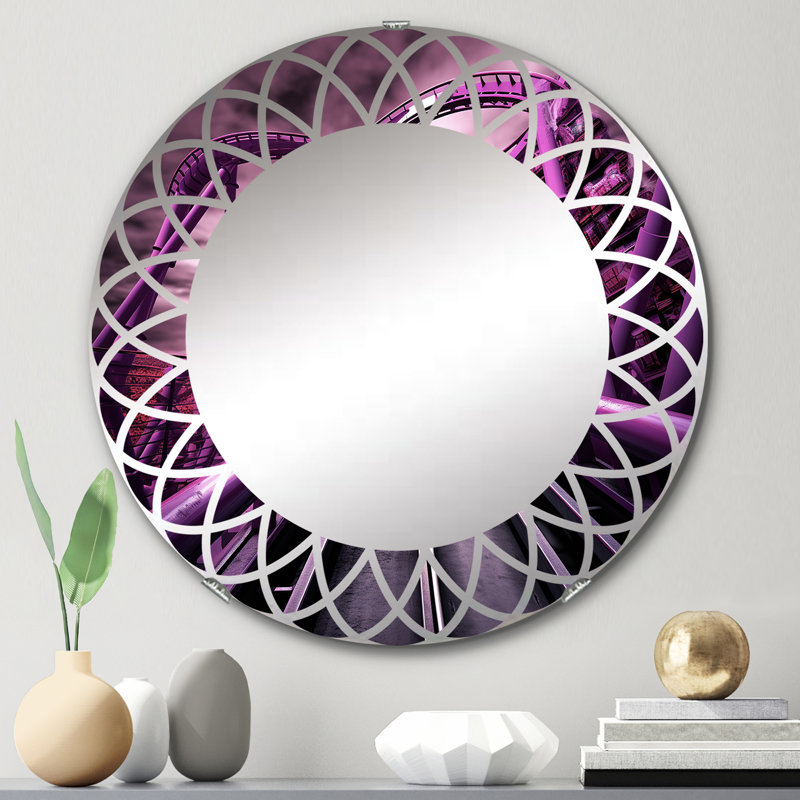 Wakeeny - Miroir mural rond, 24 po x 24 po