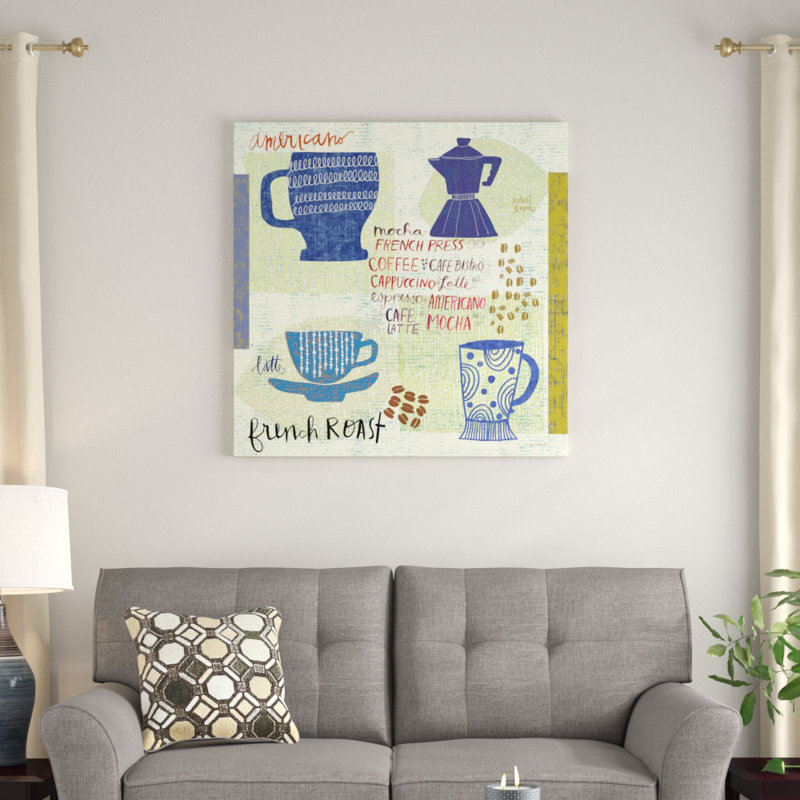 Modern Cafe IV by Cheryl Warrick - No Frame Print on Canvas, 91cm H x 91cm W x 3.8cm D