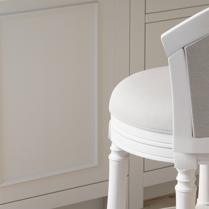 Tabouret de bar 26 po Emily, Blanc, Tabouret de comptoir (siège d'une hauteur de 26 p