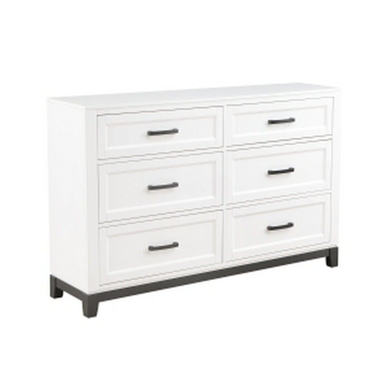 Commode 6 tiroirs Schroeder, Blanc