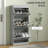 Narrow Shoe Cabinet with Flip Drawers Adjustable Shelf, Grey