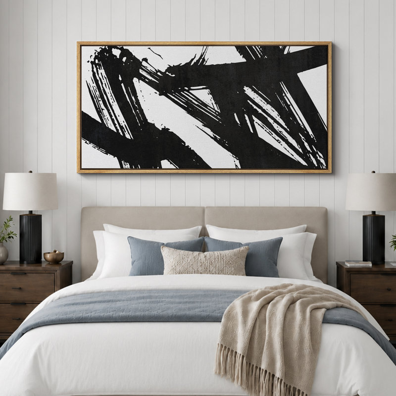 BAW Dynamic, impression en noir et blanc sur toile, H 30 po x l 60 po, Naturel
