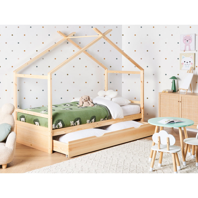 ORGEVAL Solid Wood Storage Bed, Brown