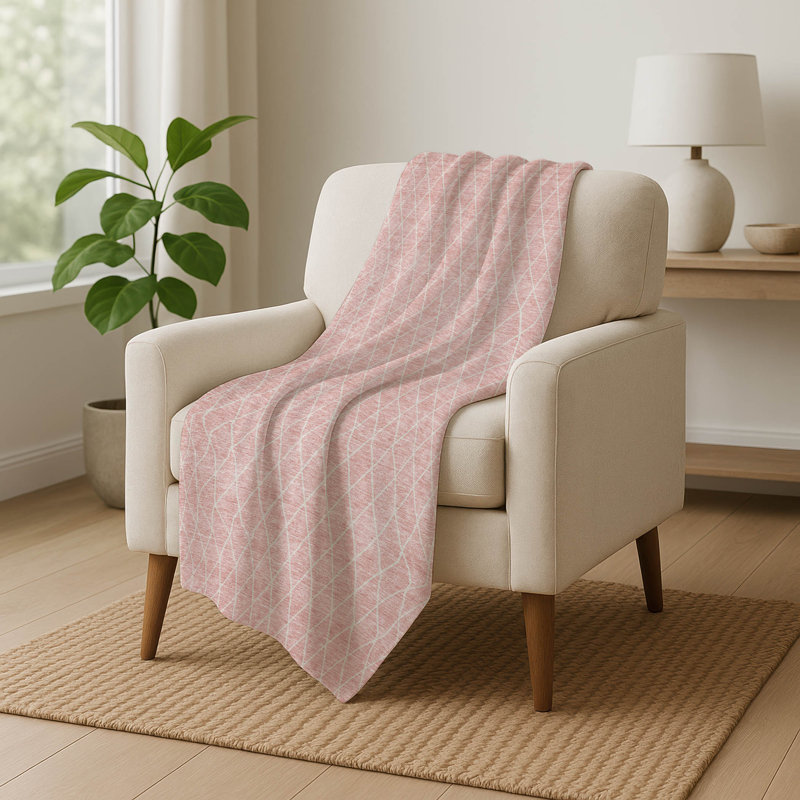 Jeté en sherpa Addison ASB932, Rose