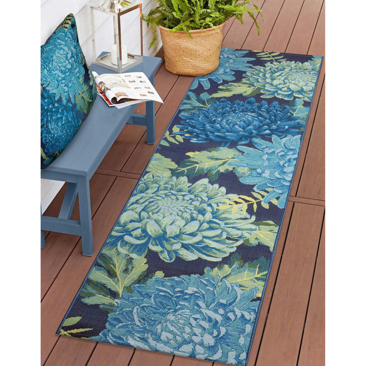 Lark Manor Akera Blue/Green Indoor/Outdoor Rug & Reviews - Wayfair Canada