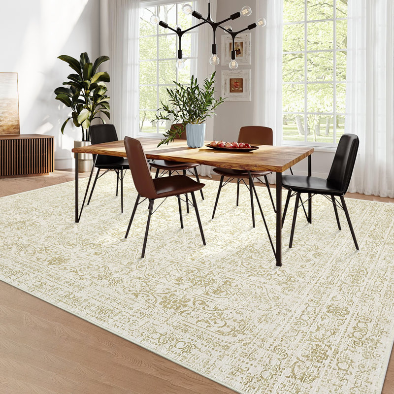 Tapis rétro antidérapant lavable à la machine Vintage, Rectangle 10 pi x 13 pi