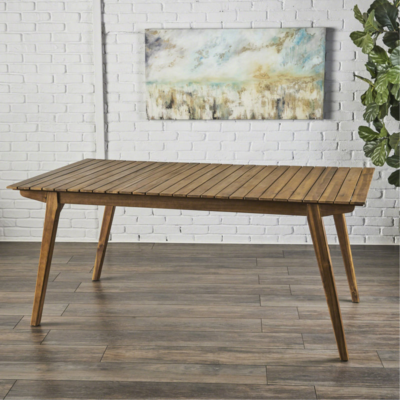 Table de salle à manger en bois 69 po - Finition pour un lieu de rassemblement extérieur élégant et solide dans des repas agréables