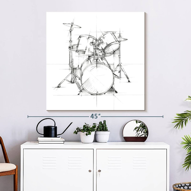Abarca Drum Sketch, 33" H x 33" W