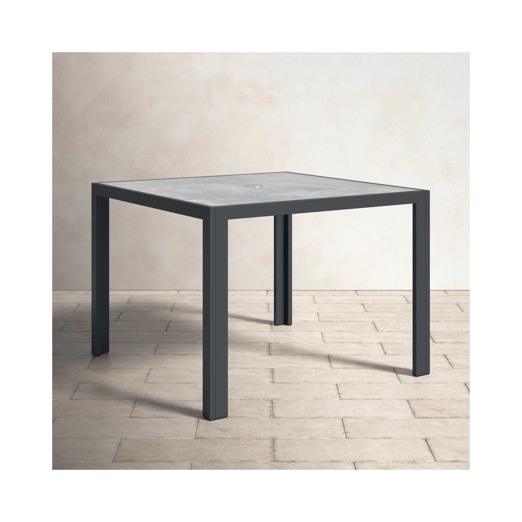 Deandra Ceramic Outdoor Dining Table, Black, 29.5" H x 41" L x 41" D