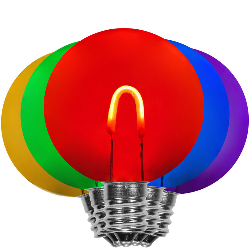 Ampoule à filament flexible 5 lumières, Orange / vert / rouge / bleu / mauve