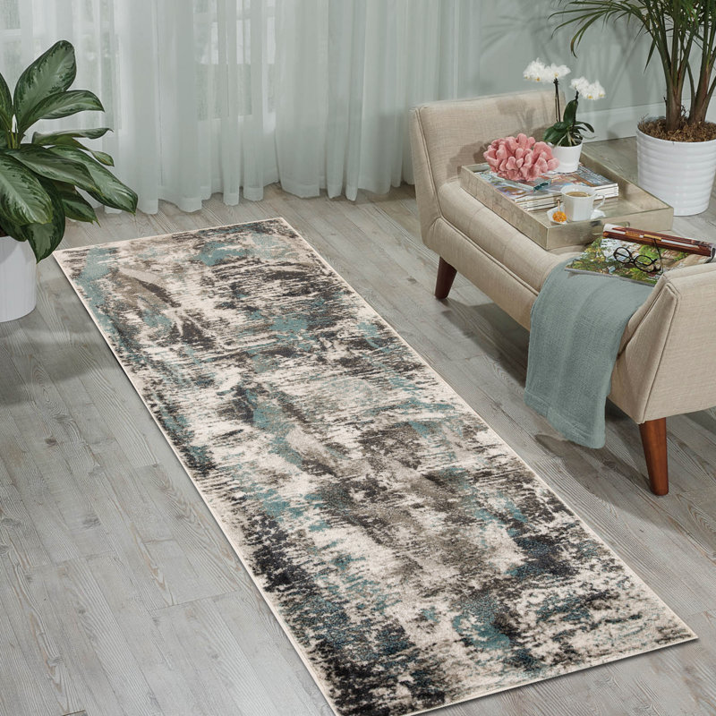 Tapis d'intérieur rétro Patnos, Tapis de couloir 2 pi 8 po x 7 pi