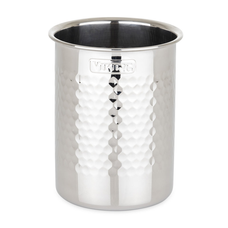 Viking Hammered Stainless Steel Utensil Holder, Stainless steel